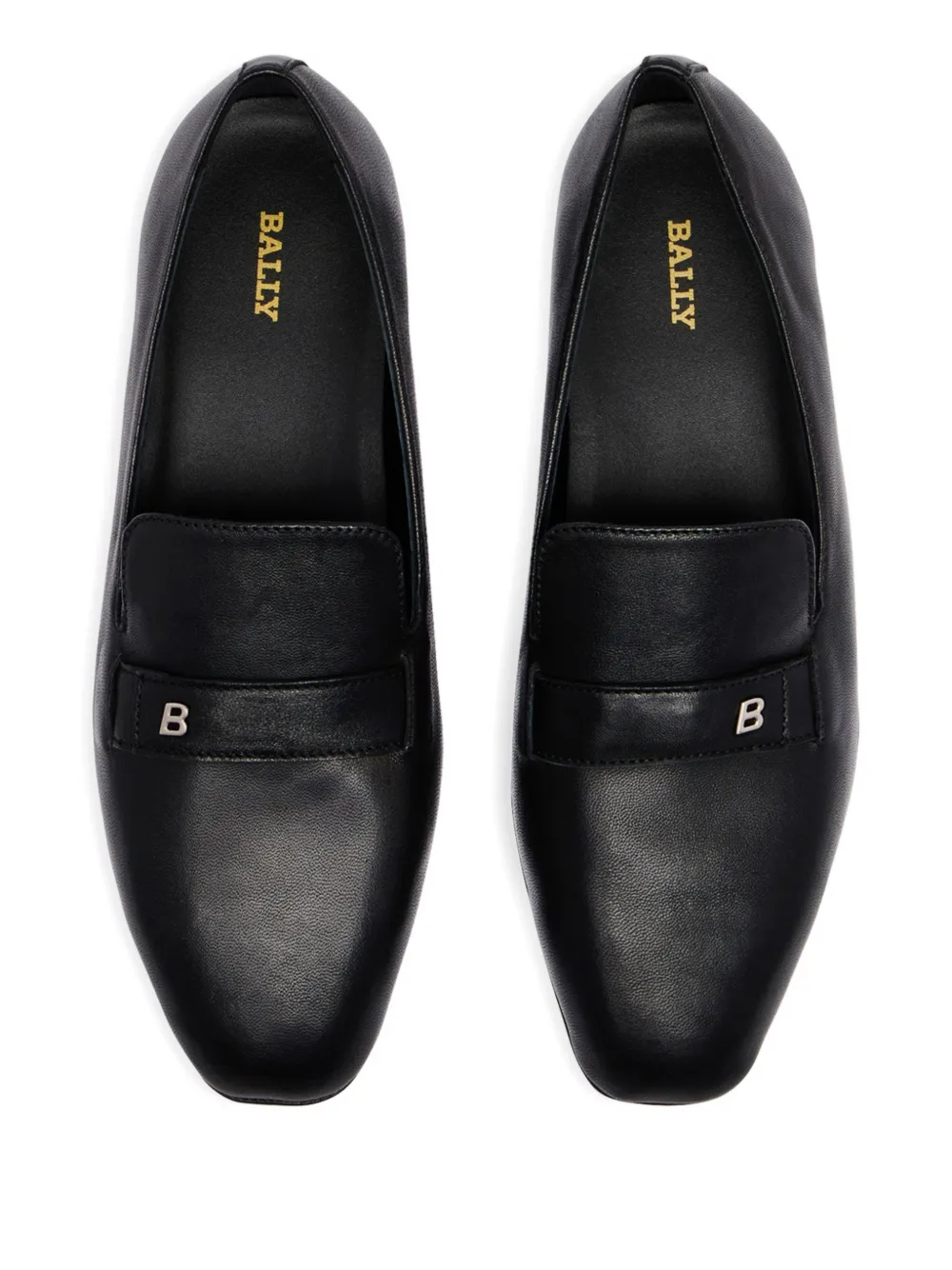 Bally Leren loafers met logo Zwart