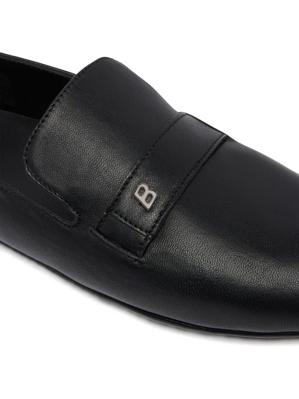 Bally Leren loafers met logo Zwart