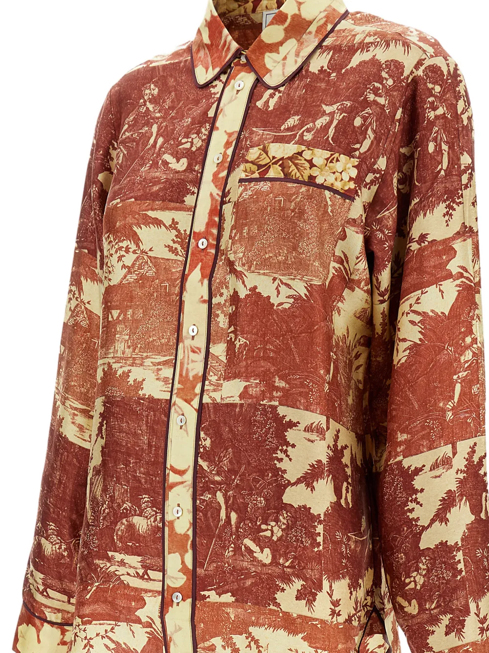 Pierre-Louis Mascia abstract-print shirt - Bruin