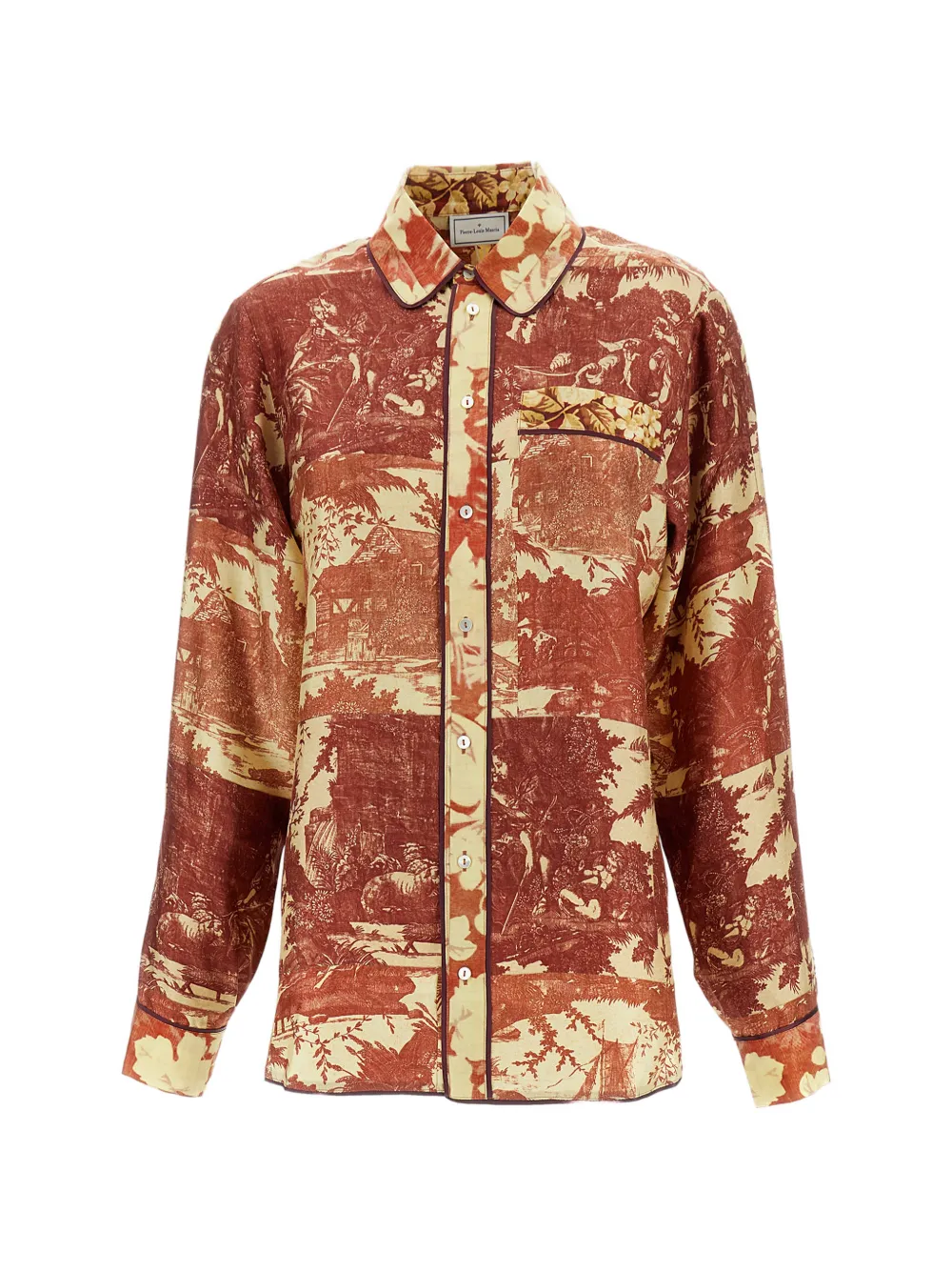 Pierre-Louis Mascia abstract-print shirt - Marrone
