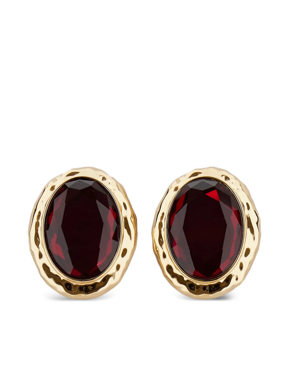 Self-Portrait oval-shape earrings - Gold