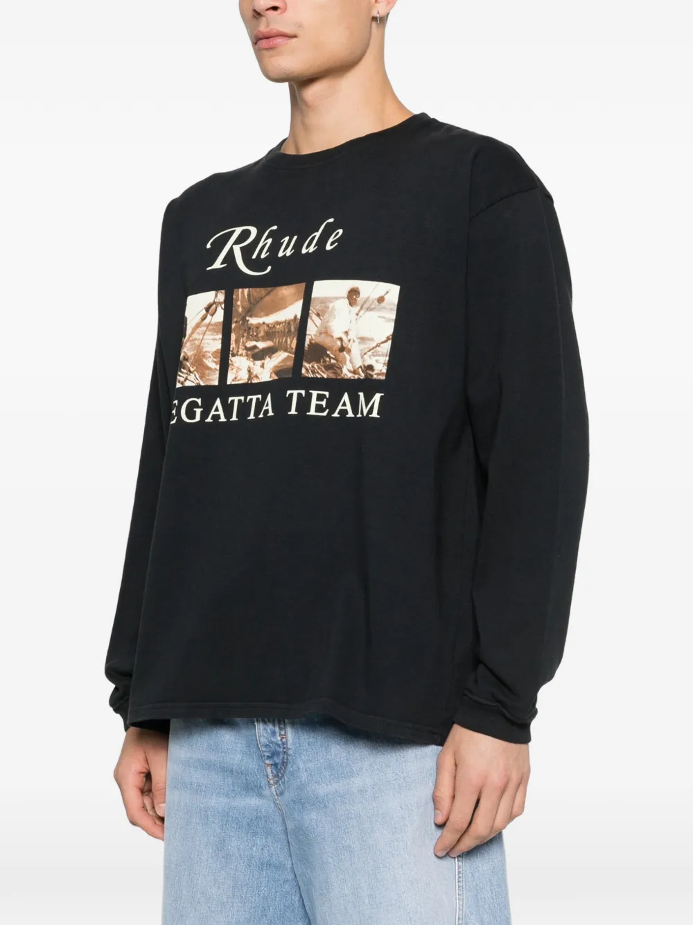 RHUDE T-shirt met grafische print Zwart
