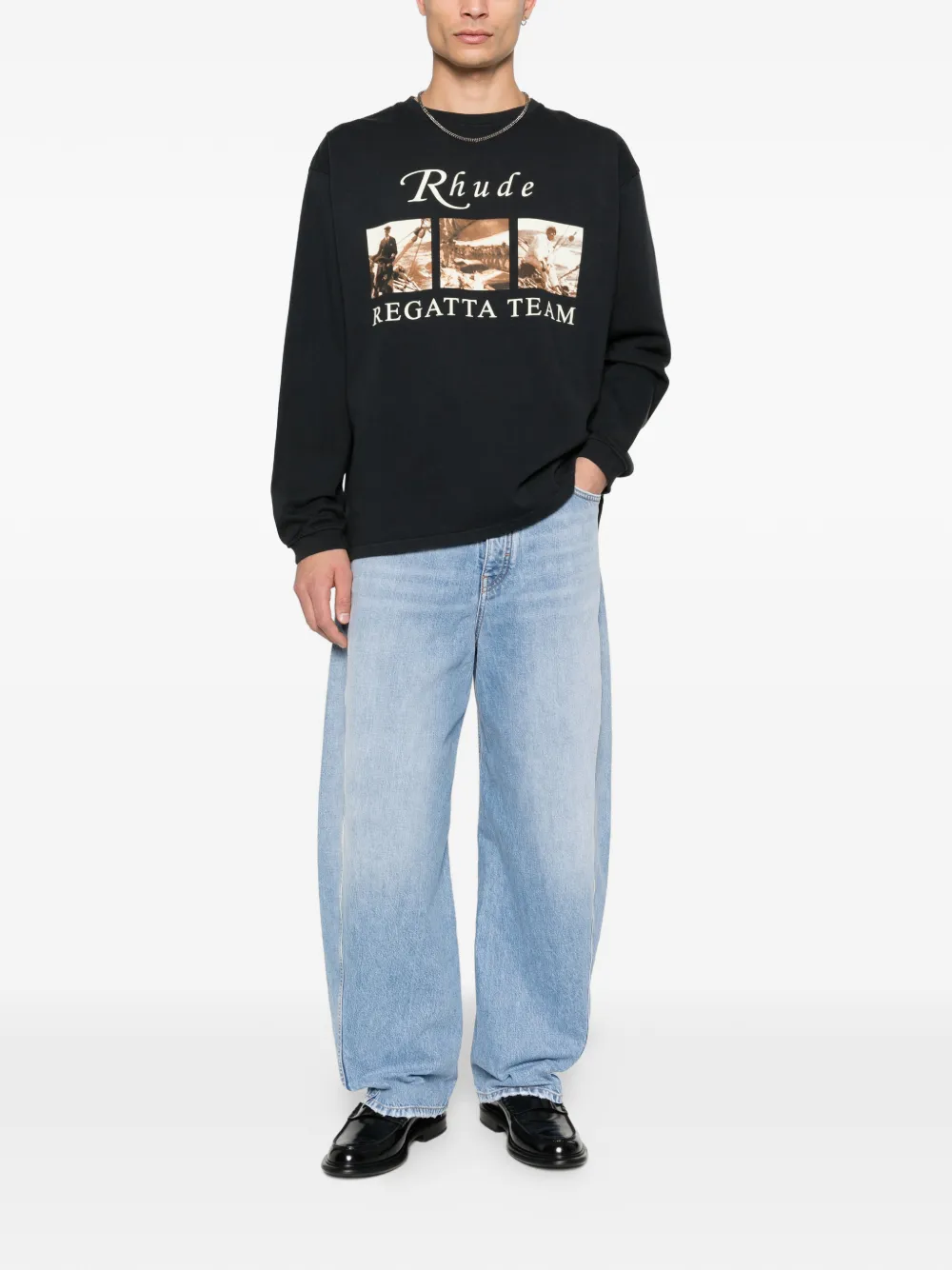 RHUDE T-shirt met grafische print - Zwart