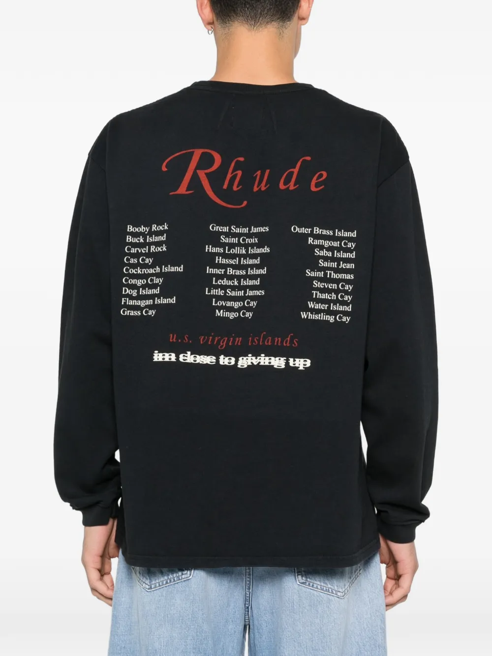 RHUDE T-shirt met grafische print Zwart