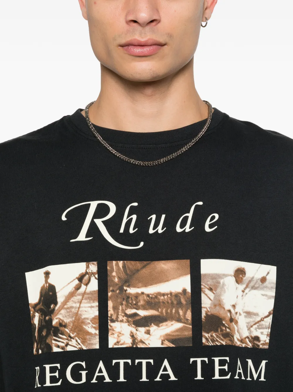 RHUDE T-shirt met grafische print Zwart