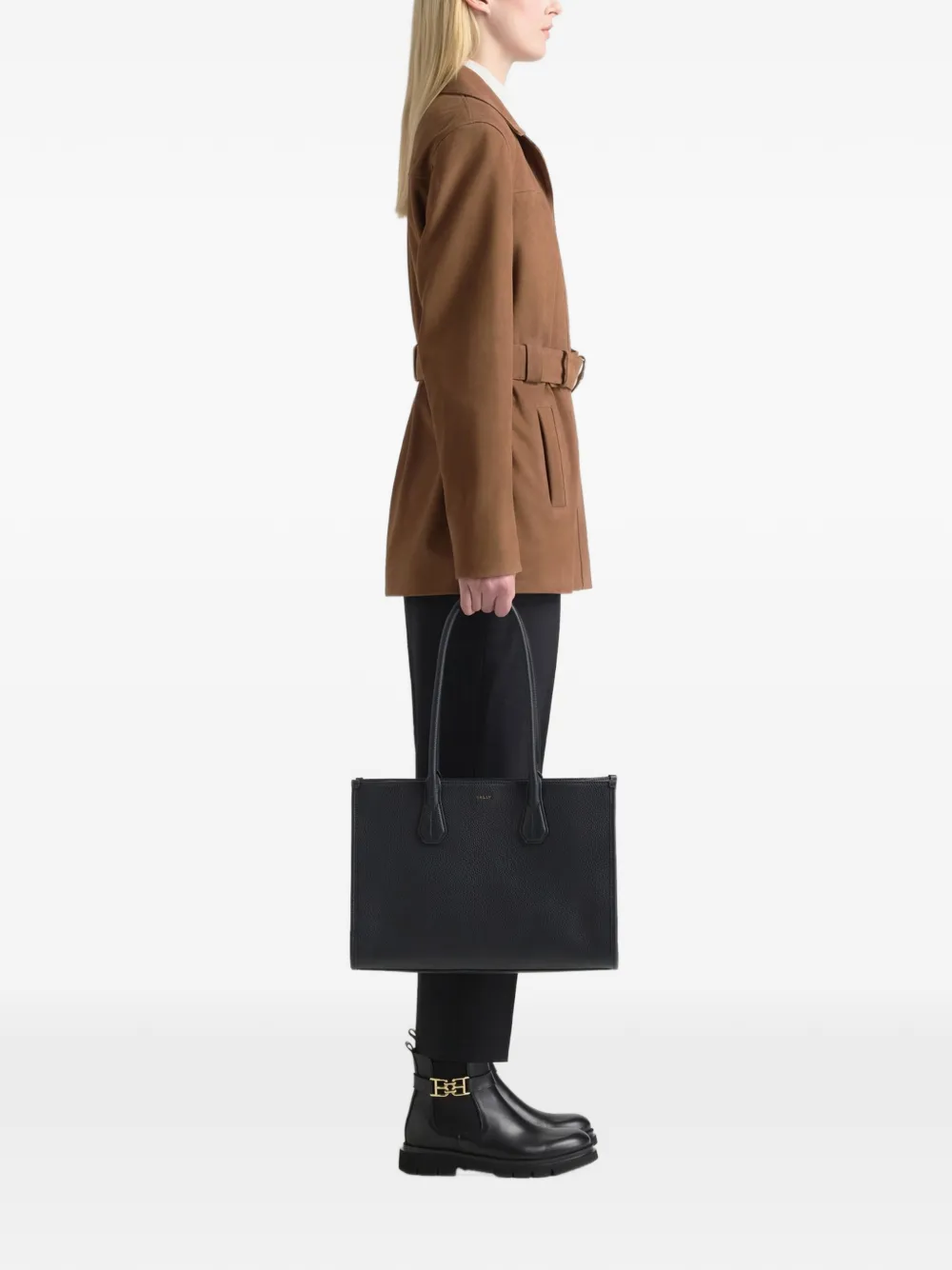 Bally Leren shopper - Zwart