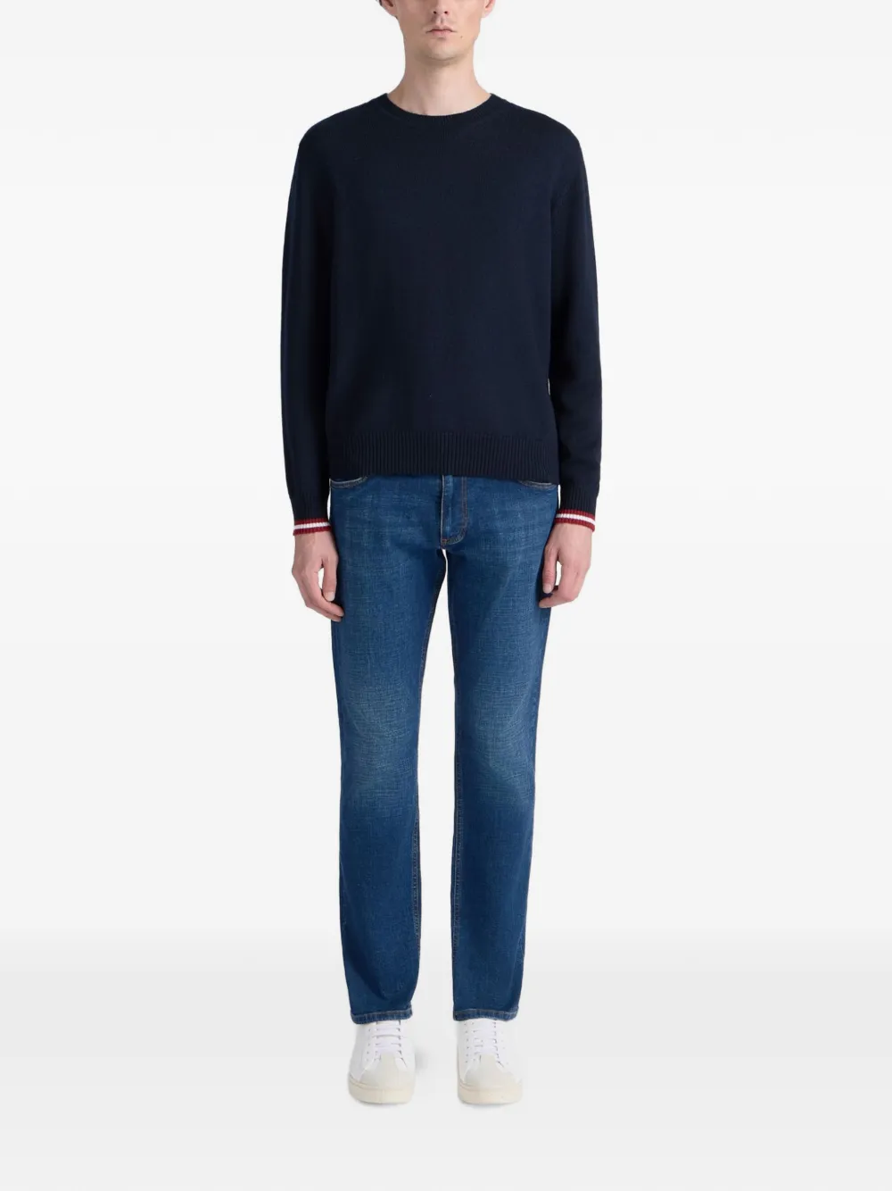 Bally crew-neck trim sweater - Blauw