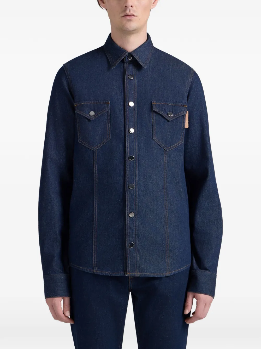 chest-pocket denim shirt