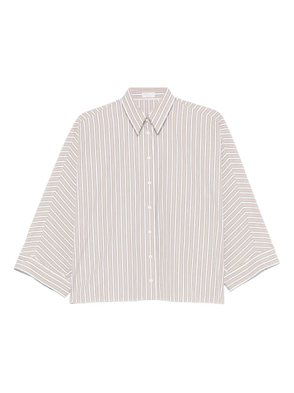 Brunello Cucinelli striped button shirt - Nude