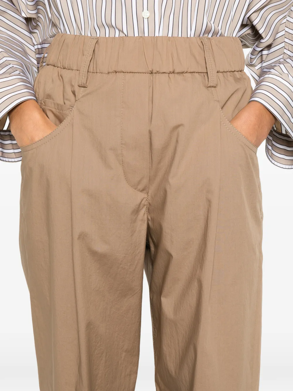 Brunello Cucinelli Elastische broek Beige