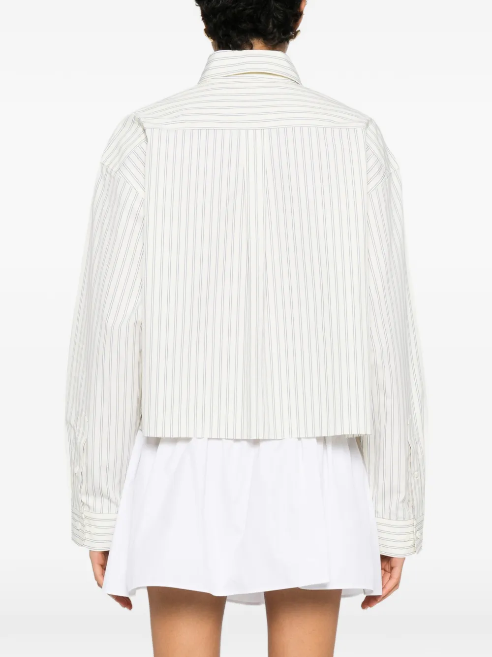 Miu Gestreept katoenen blouse Beige