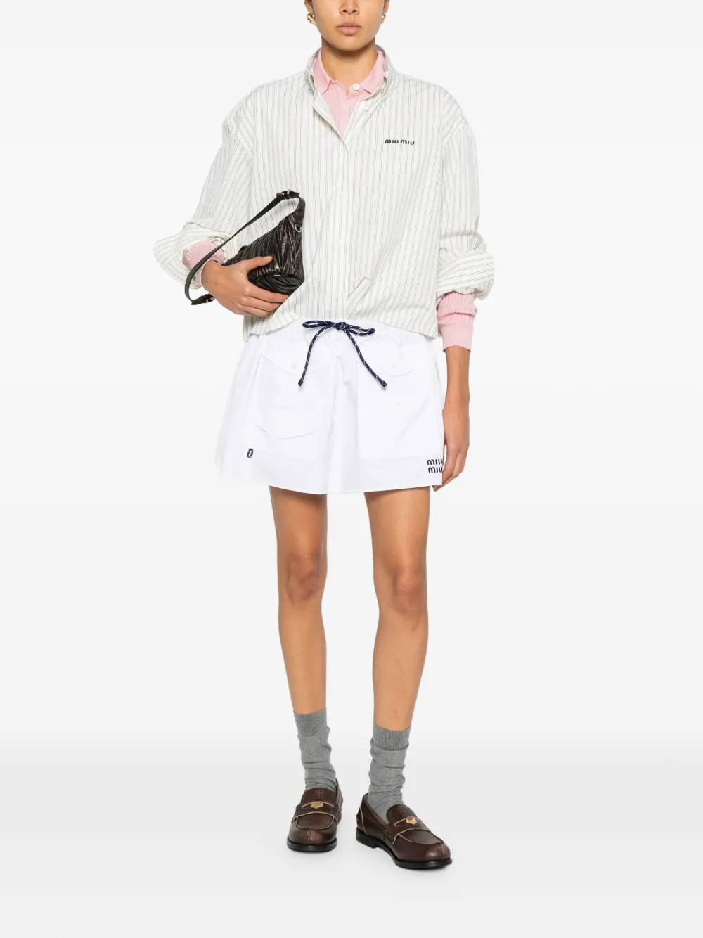 Miu Miu Gestreept katoenen blouse - Geel