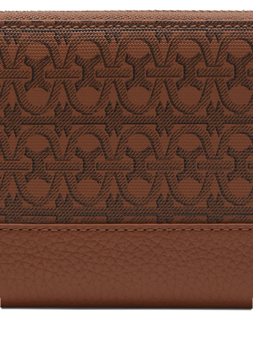Coccinelle Portemonnee met monogramprint en rits Bruin