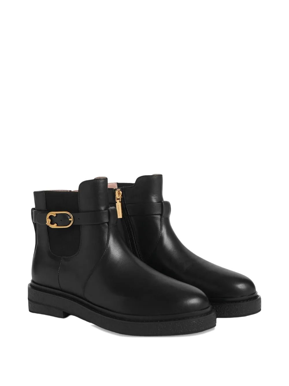 Coccinelle C-Saddle buckle-strap boots Zwart