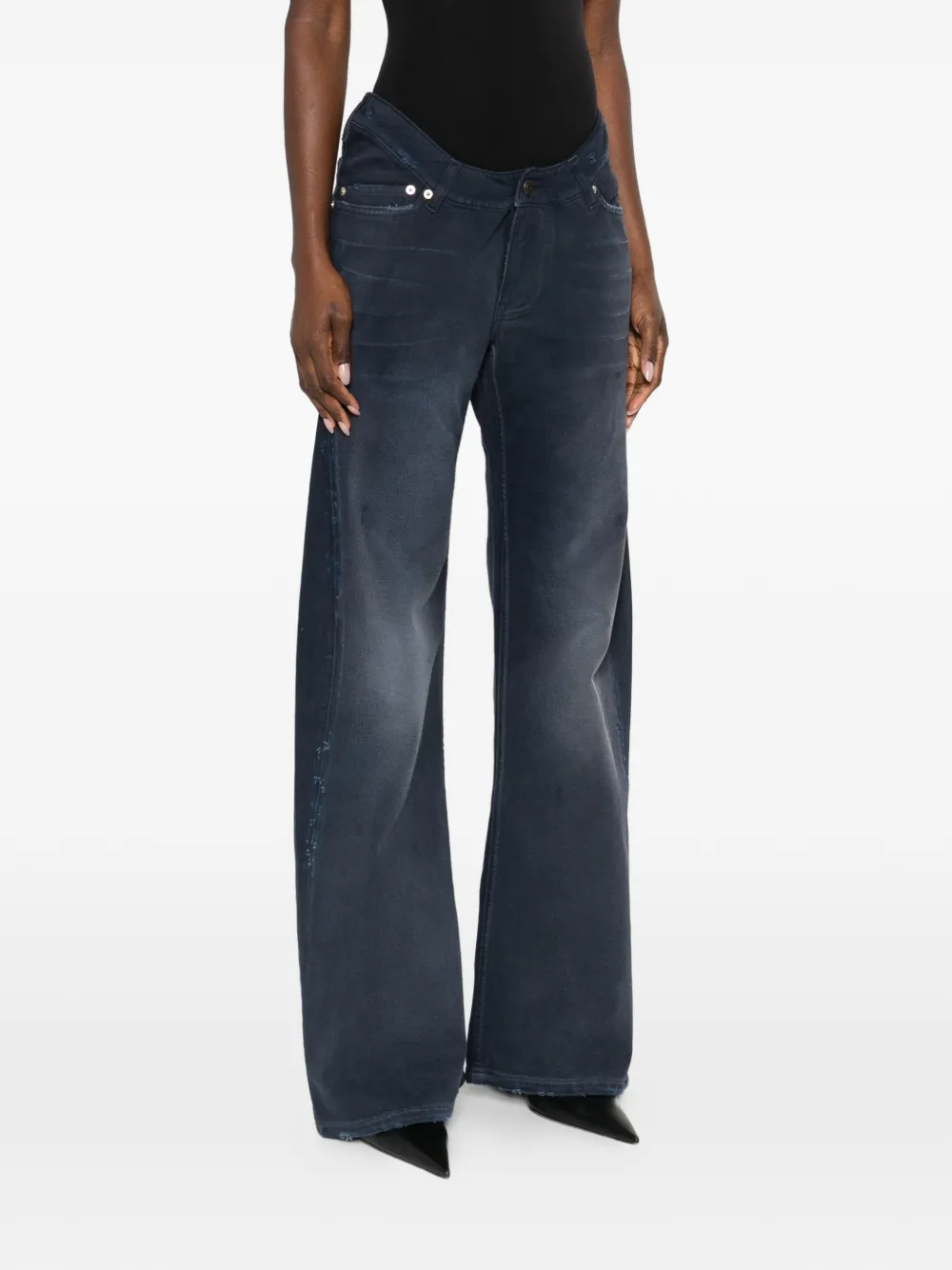  Balenciaga Frayed Denim Jeans - Blue 