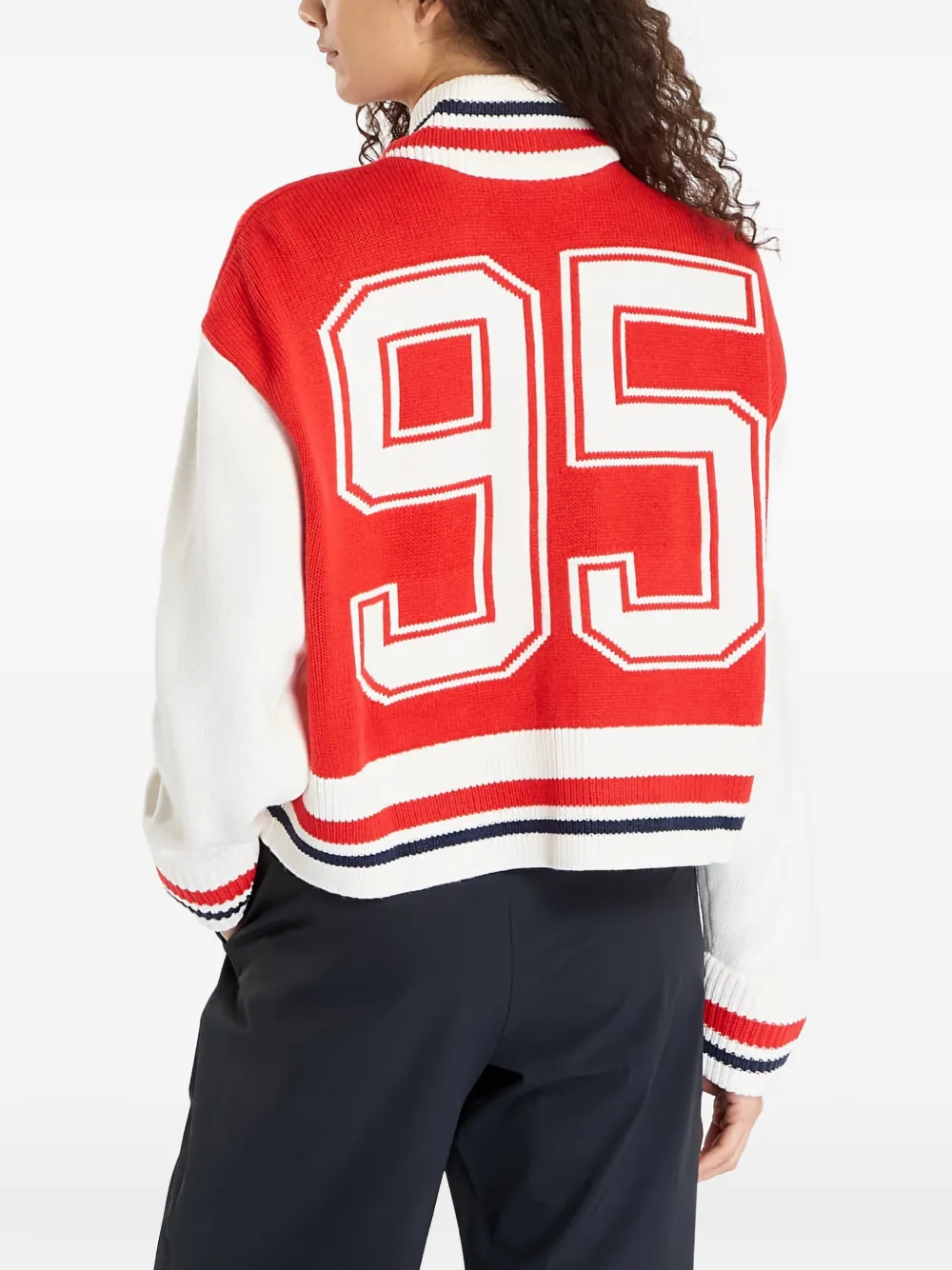 Number Zip-Up Cardigan