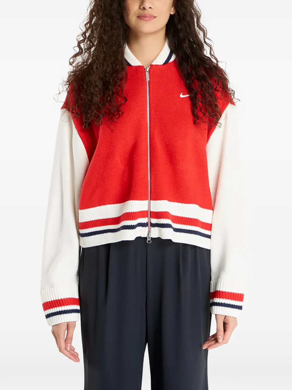 Nike number zip-up cardigan - Rosso