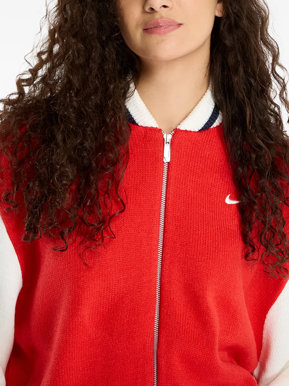 Number Zip-Up Cardigan