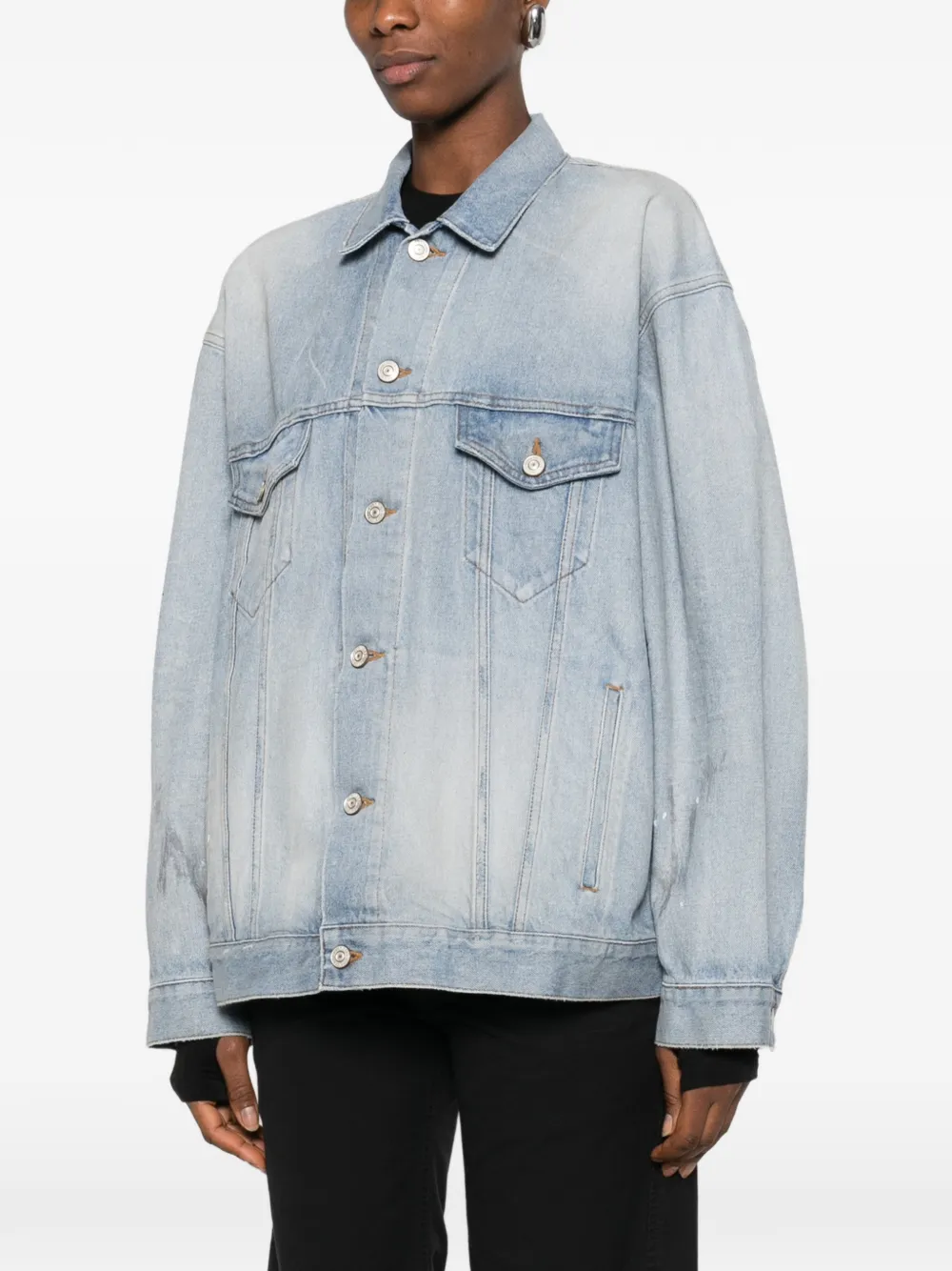 Balenciaga Regular-fit denim jack Blauw