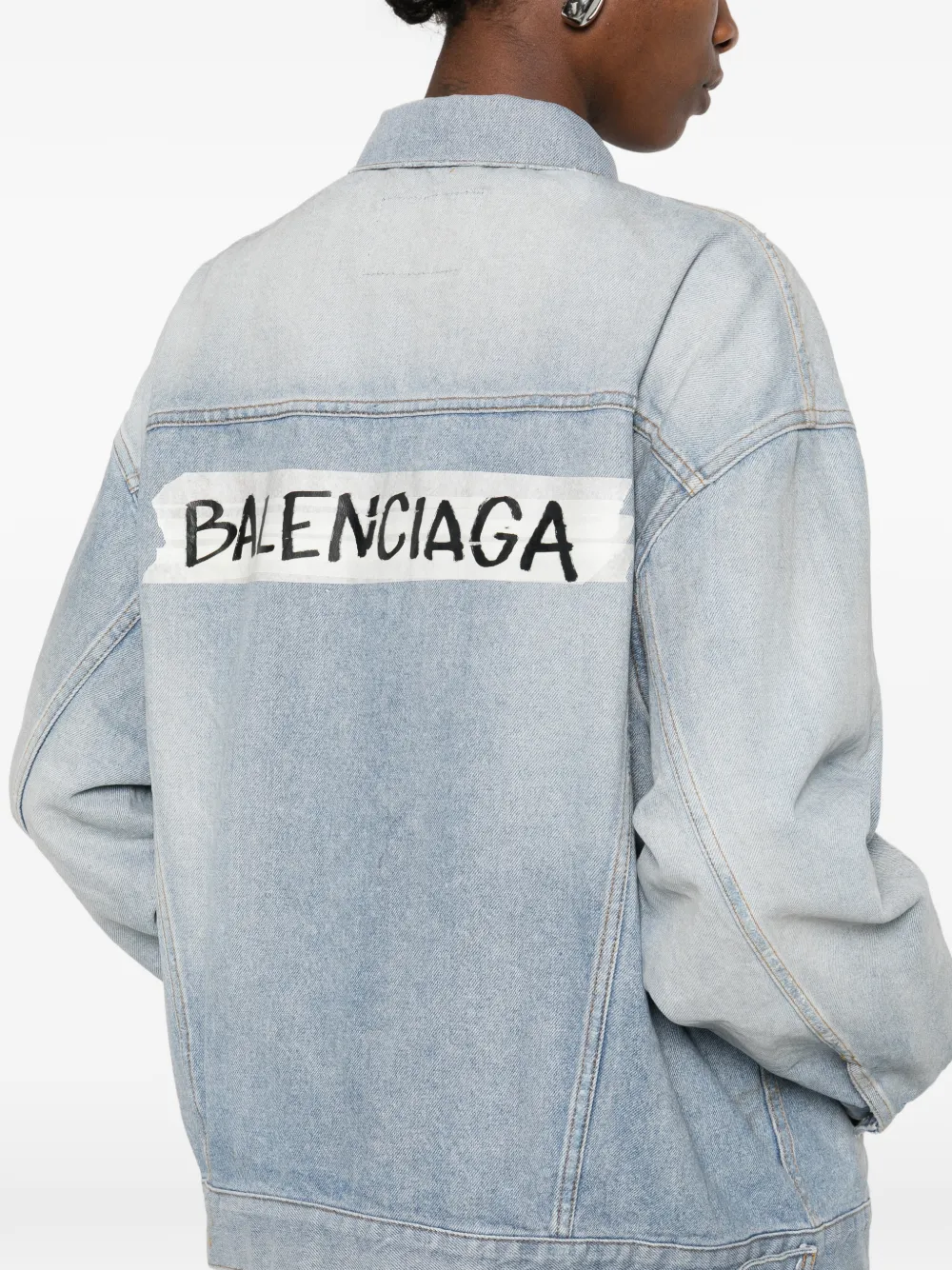 Balenciaga Regular-fit denim jack Blauw