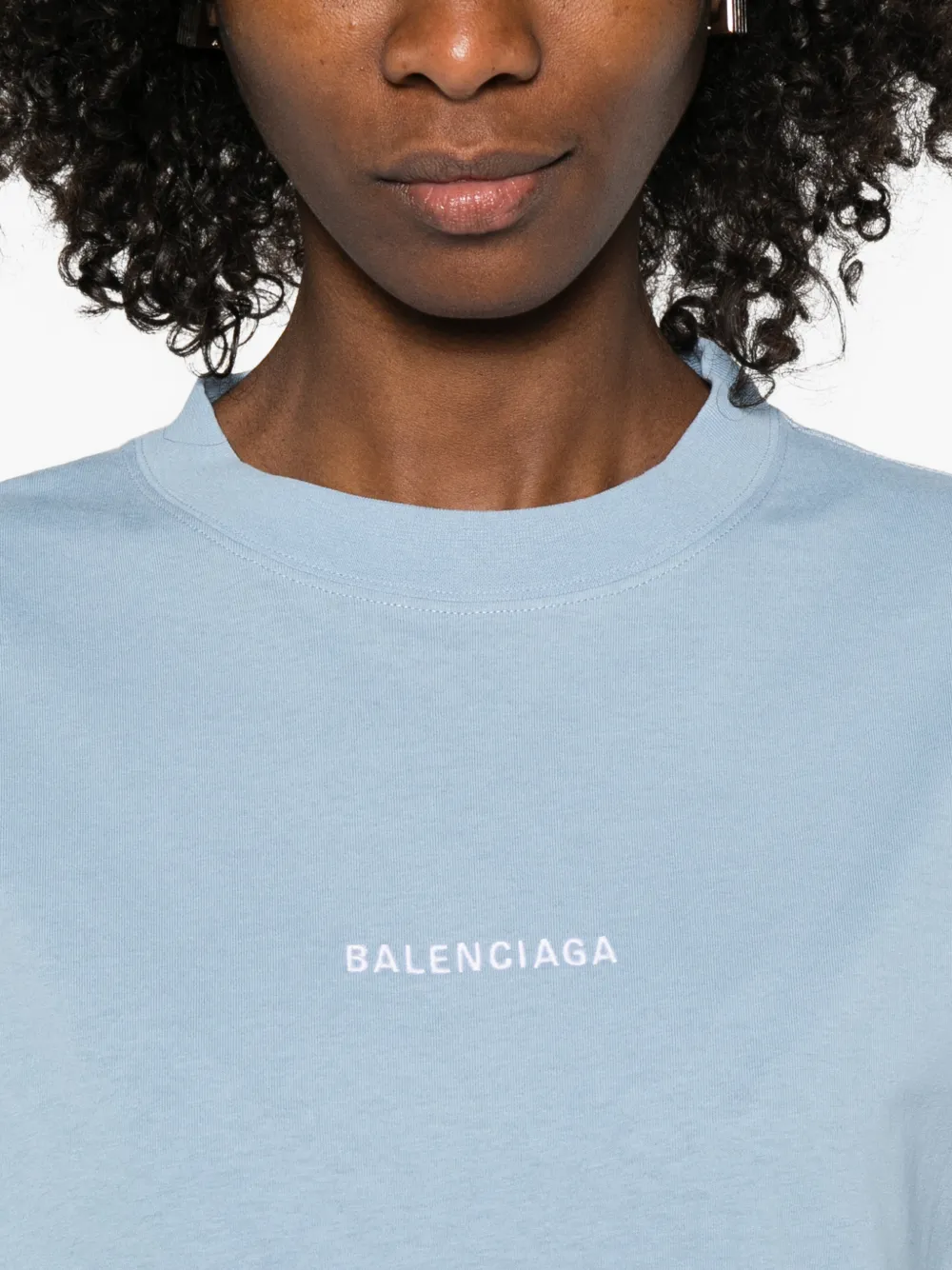 Balenciaga T-shirt met logo Blauw