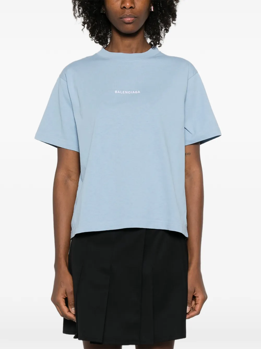 Balenciaga T-shirt met logo Blauw