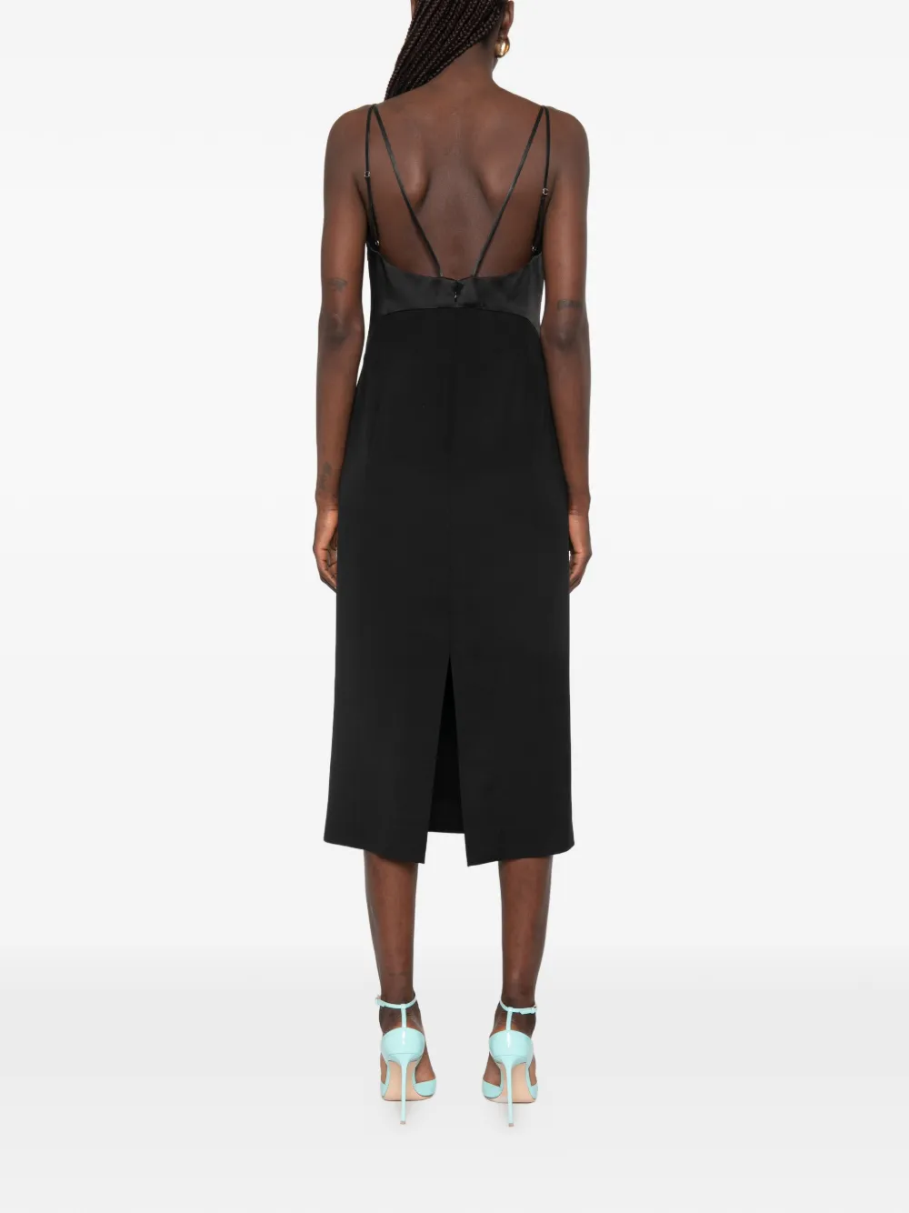 TOM FORD Midi-jurk met vierkante hals Zwart
