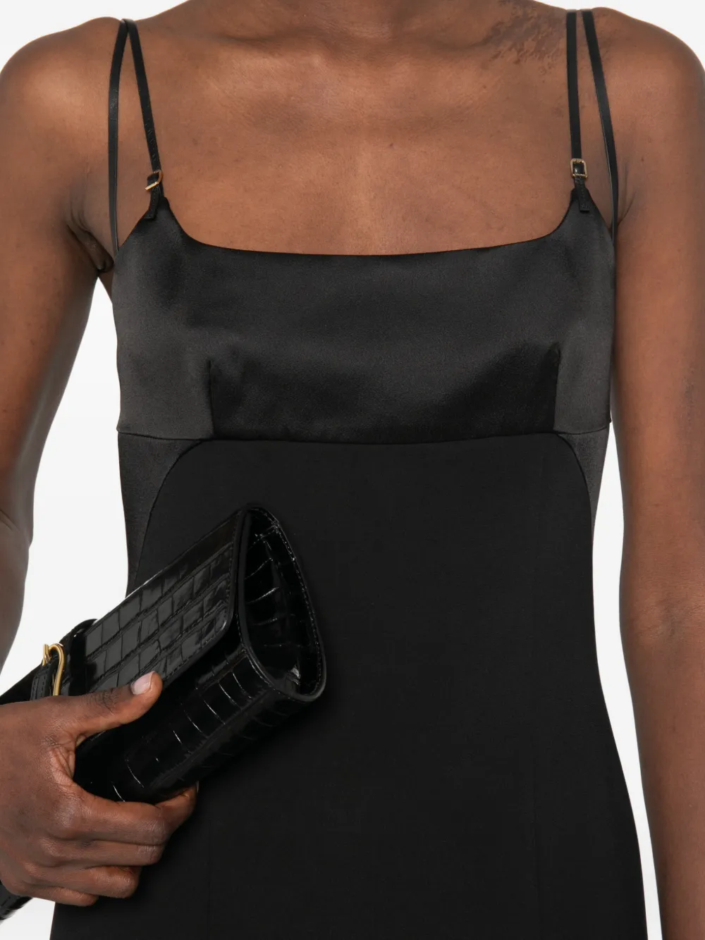 TOM FORD Midi-jurk met vierkante hals Zwart