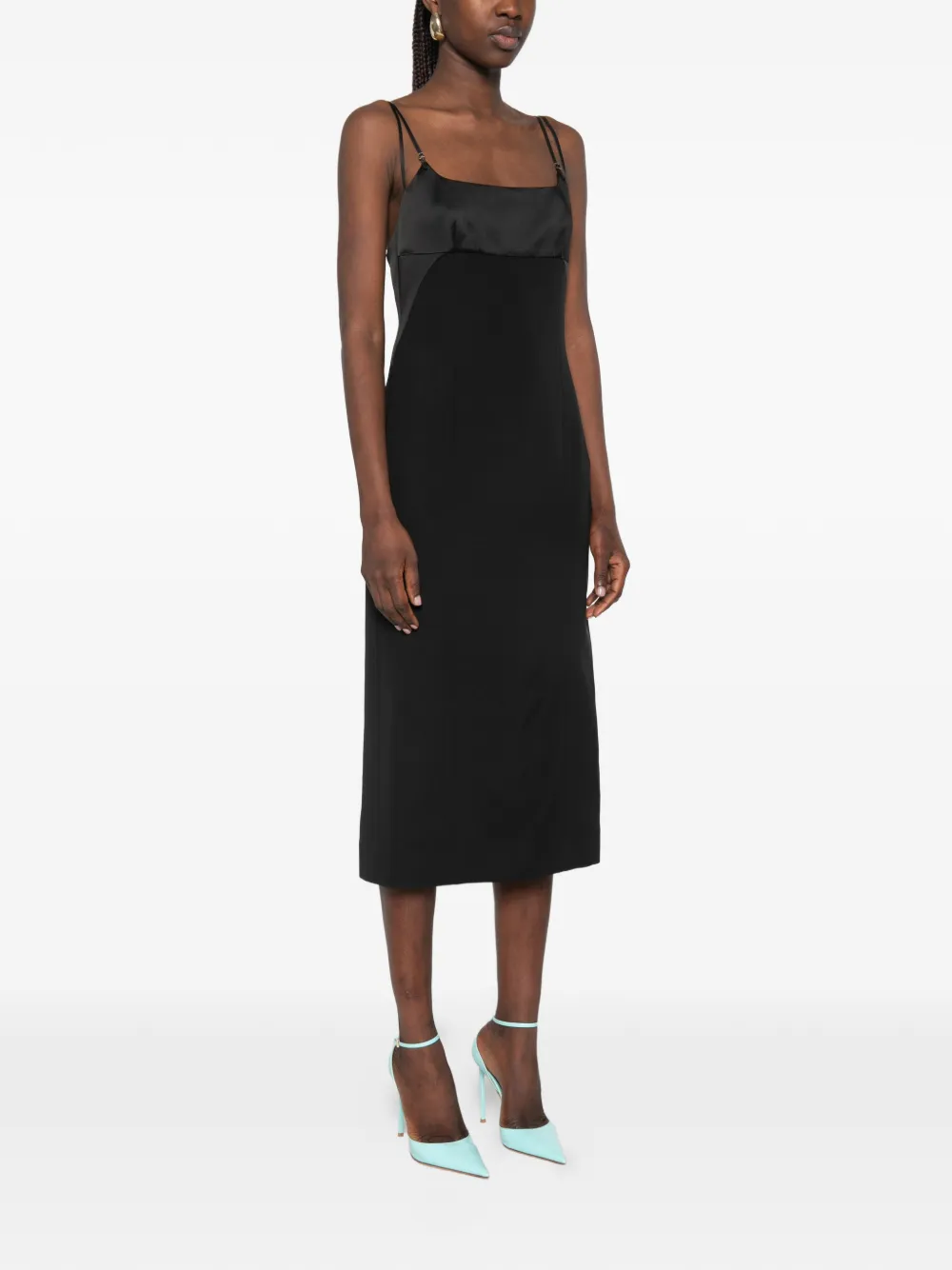 TOM FORD Midi-jurk met vierkante hals Zwart