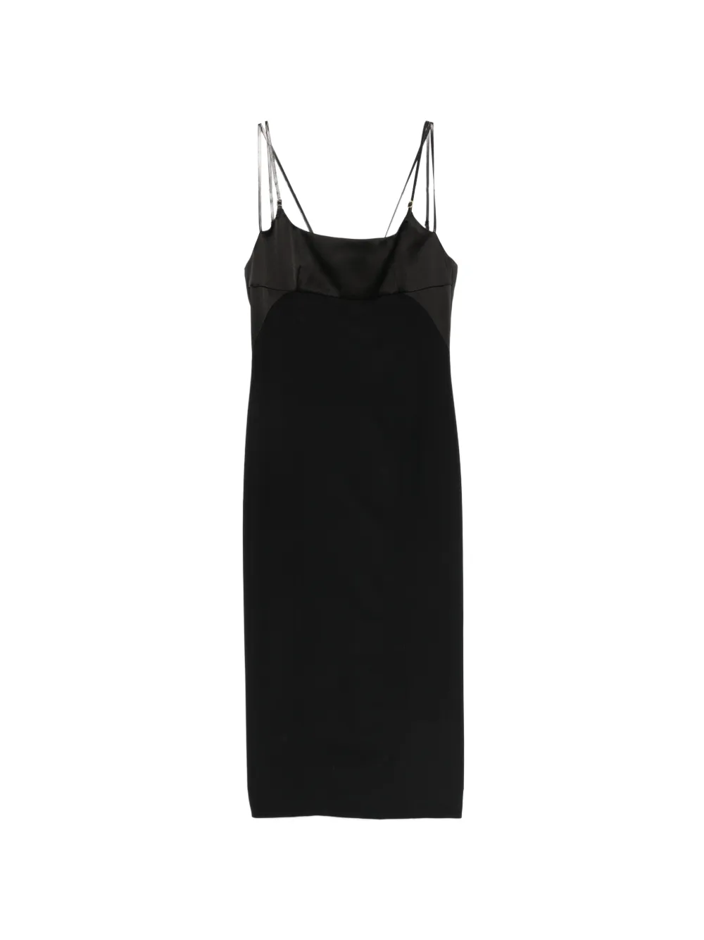 TOM FORD midi strap square neck dress - Nero