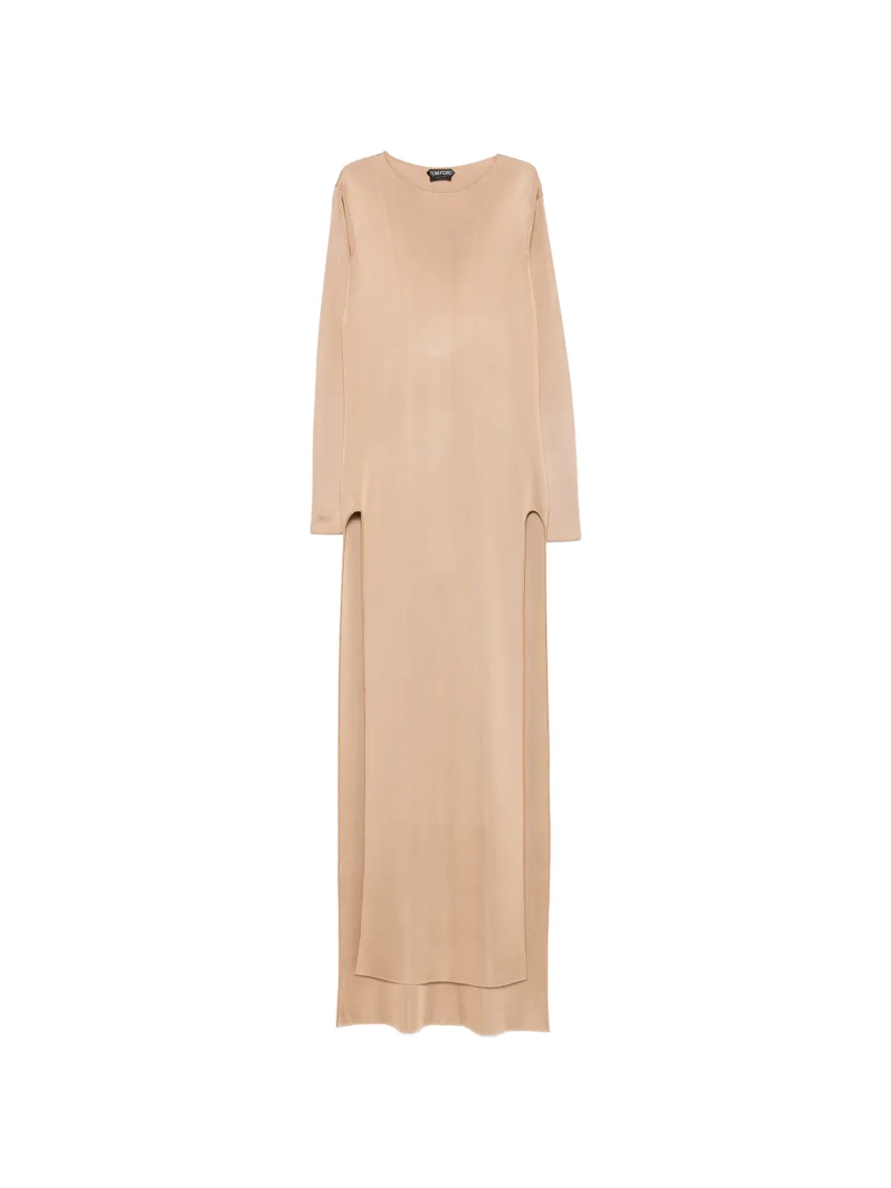 TOM FORD long-sleeve side-slit gown - Marrone