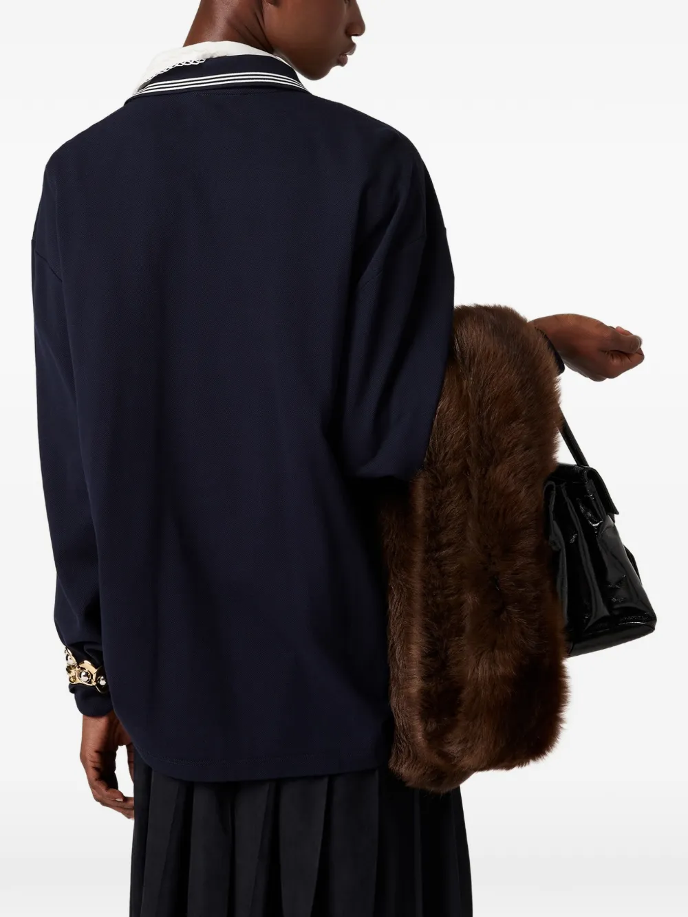 Miu Miu ジップアップ ポロシャツ | ブルー | FARFETCH JP