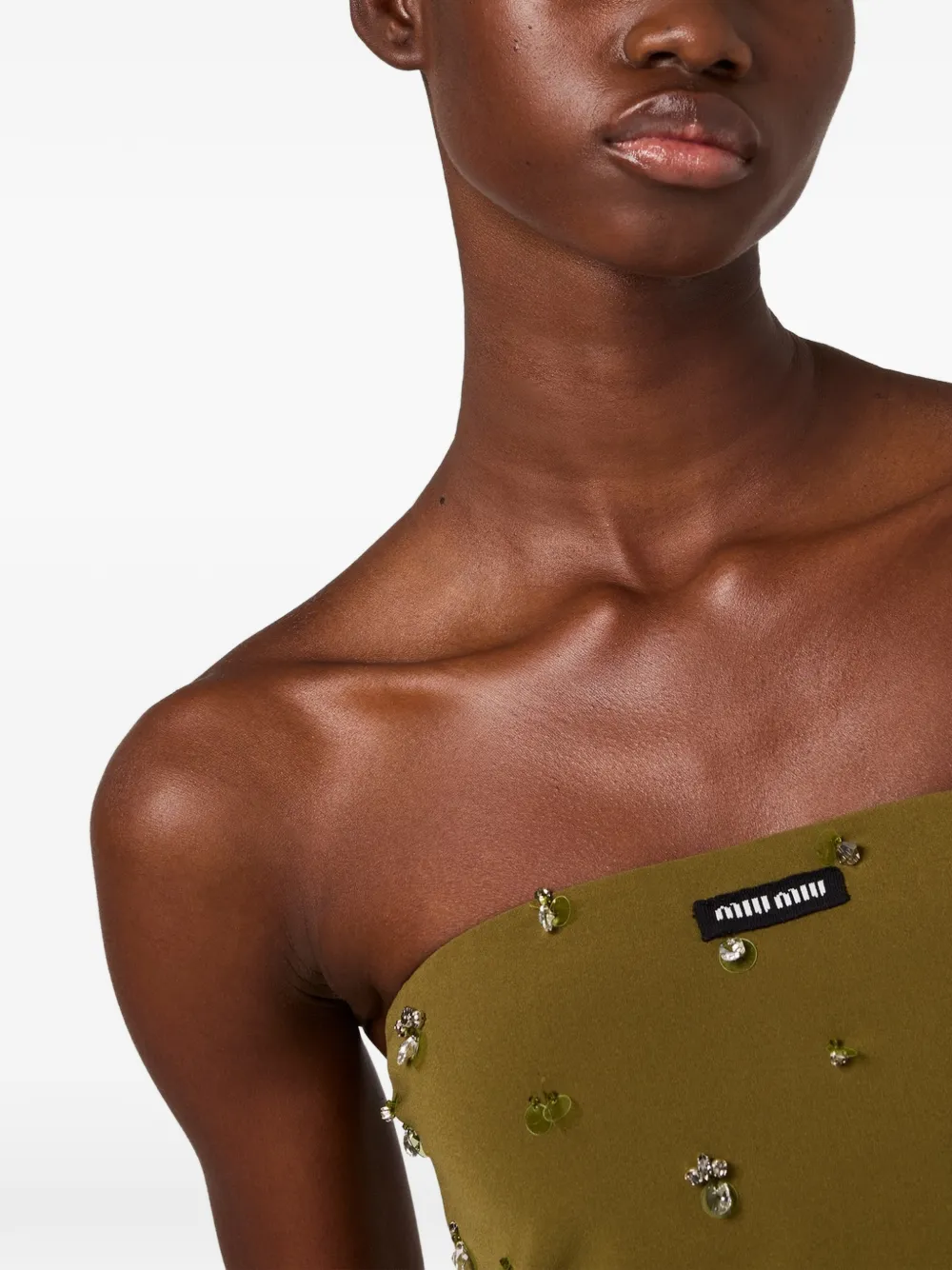 Miu Mini-jurk met borduurwerk Groen