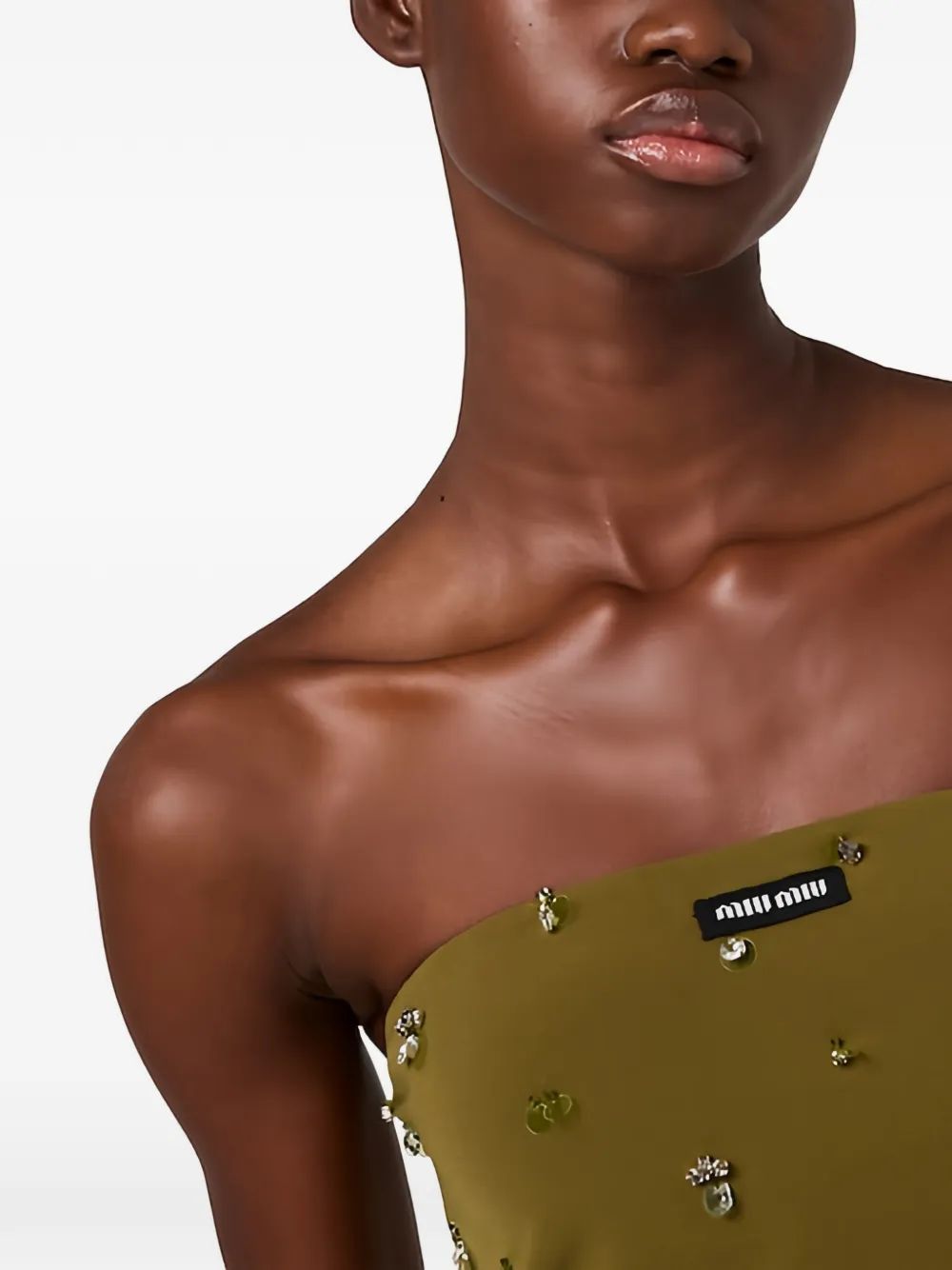 Miu Mini-jurk met borduurwerk Groen