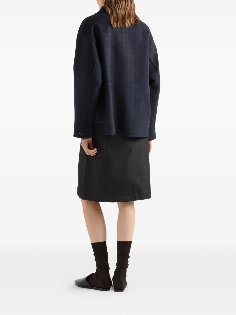 Prada Low waist rok met paspelzak Zwart