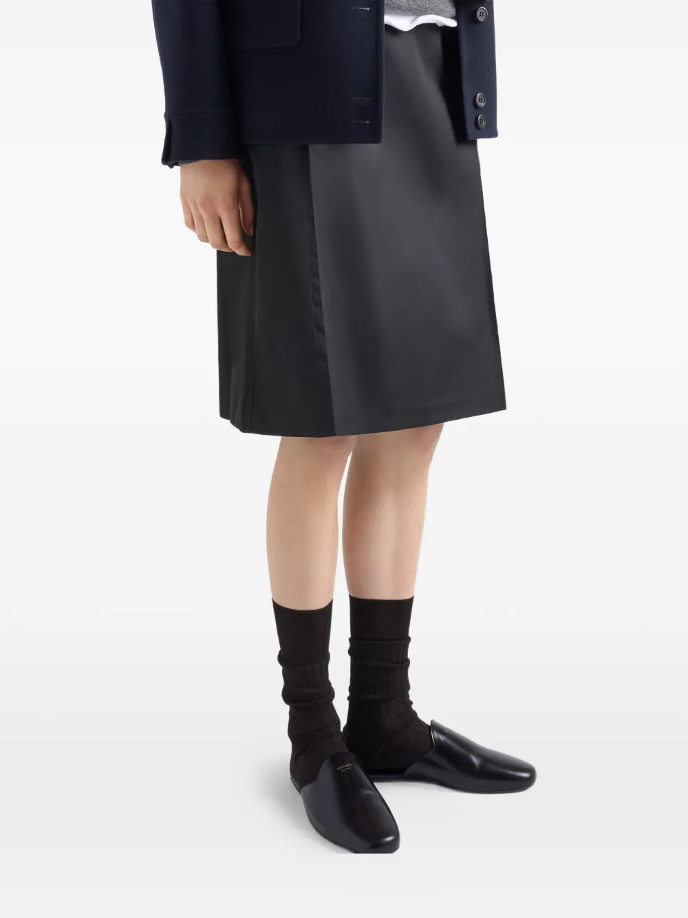Prada Low waist rok met paspelzak Zwart