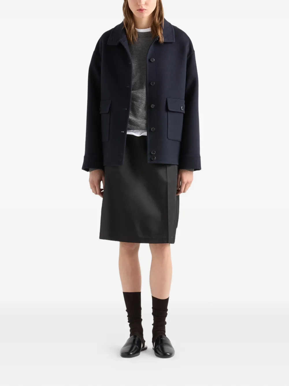 Prada low-rise side-pocket skirt - Zwart