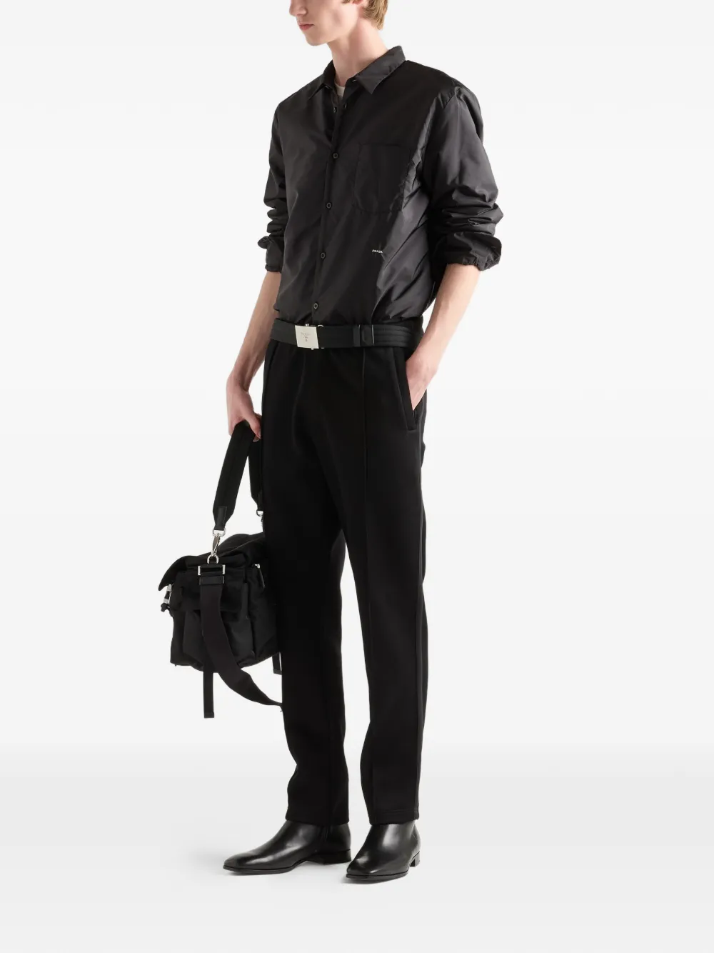 Prada chest-pocket logo-detail shirt - Zwart