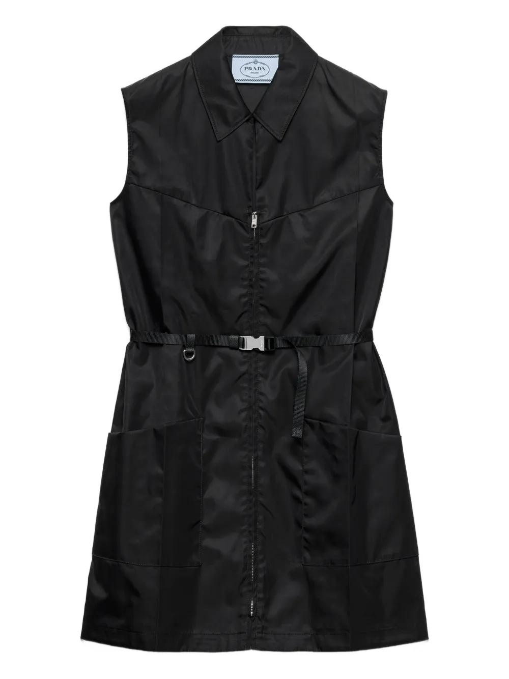 Prada shirt-style pocket mini dress - Nero