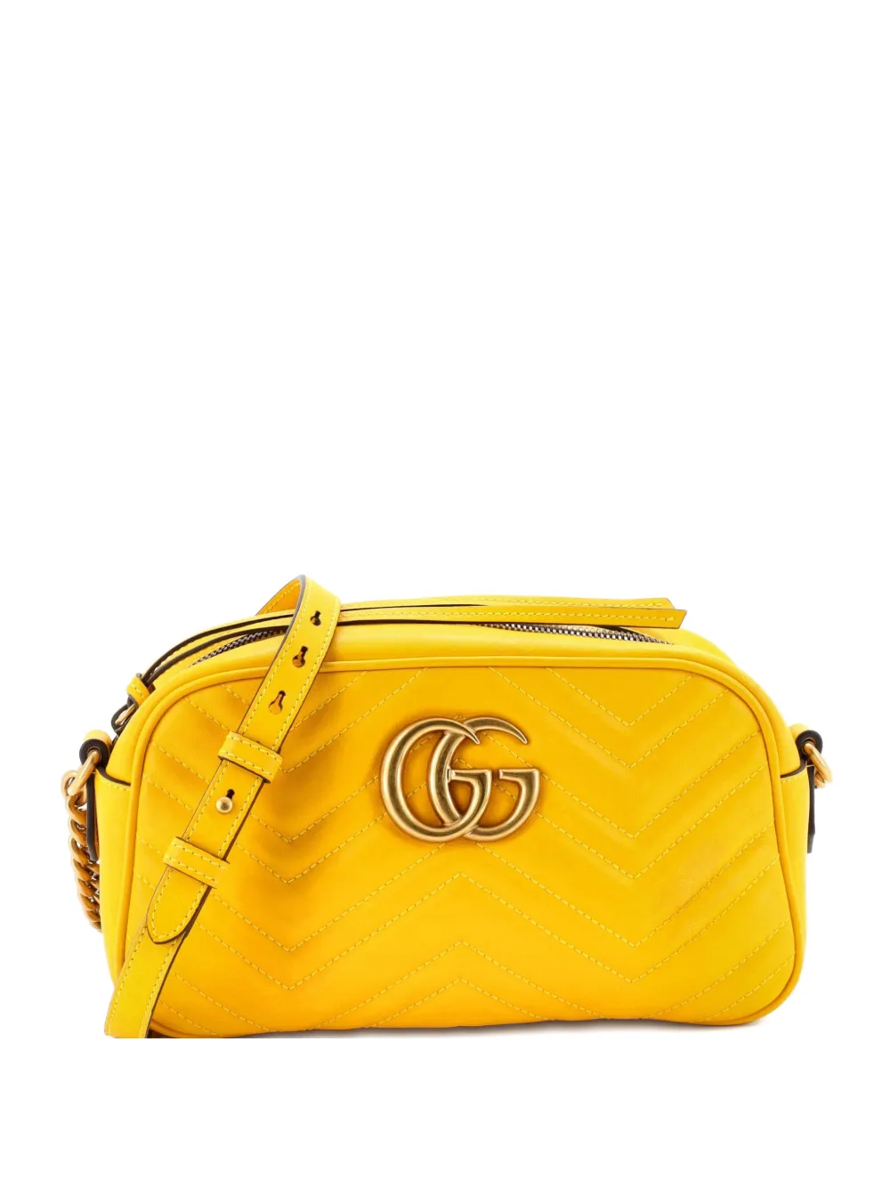 Gucci Pre-Owned GG Marmont Shoulder Bag Matelasse Leather Small crossbody bag - Yellow