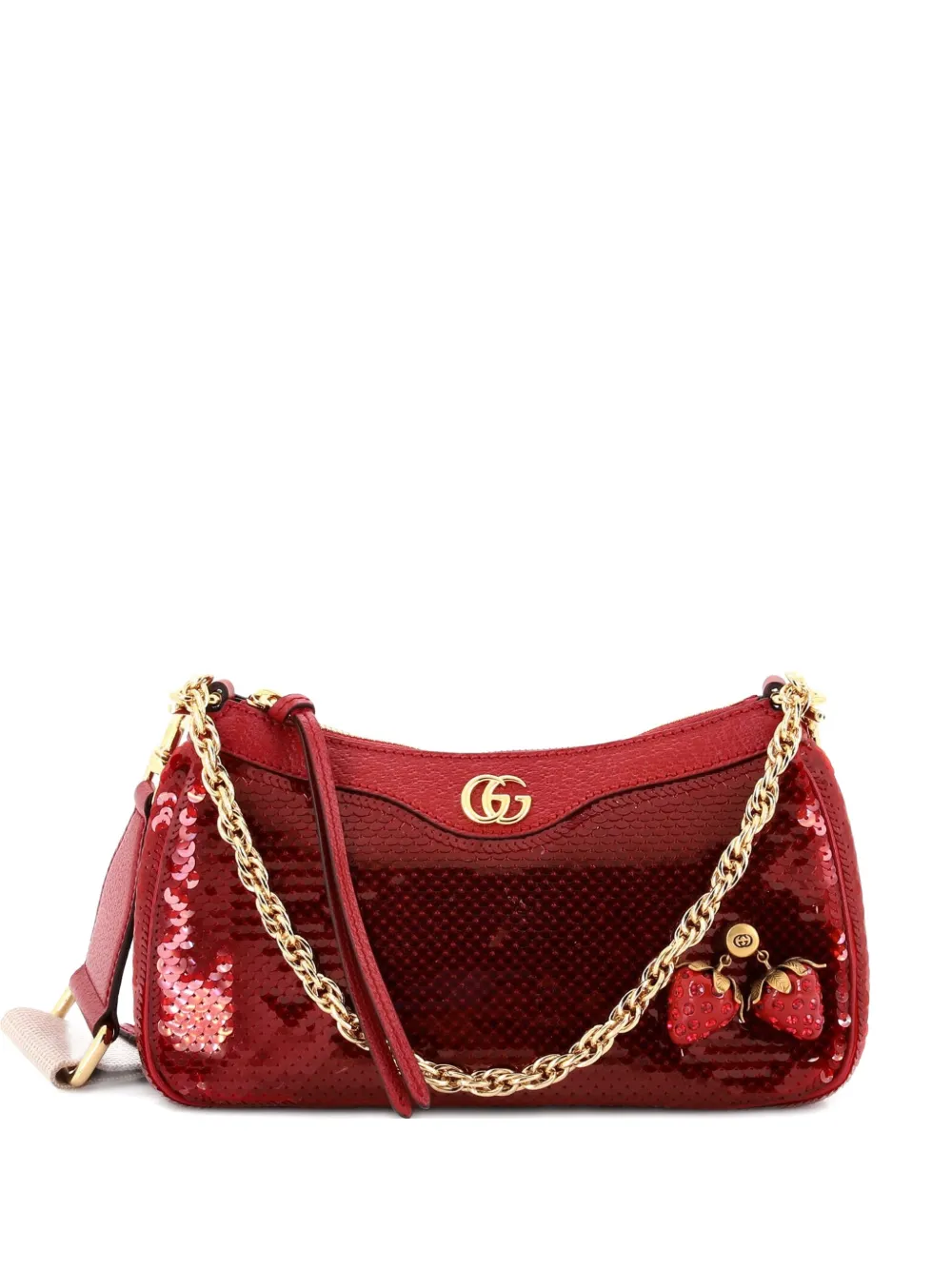 Gucci Pre-Owned Strawberry Ophidia Shoulder Bag Sequins Small crossbody bag - Rosso