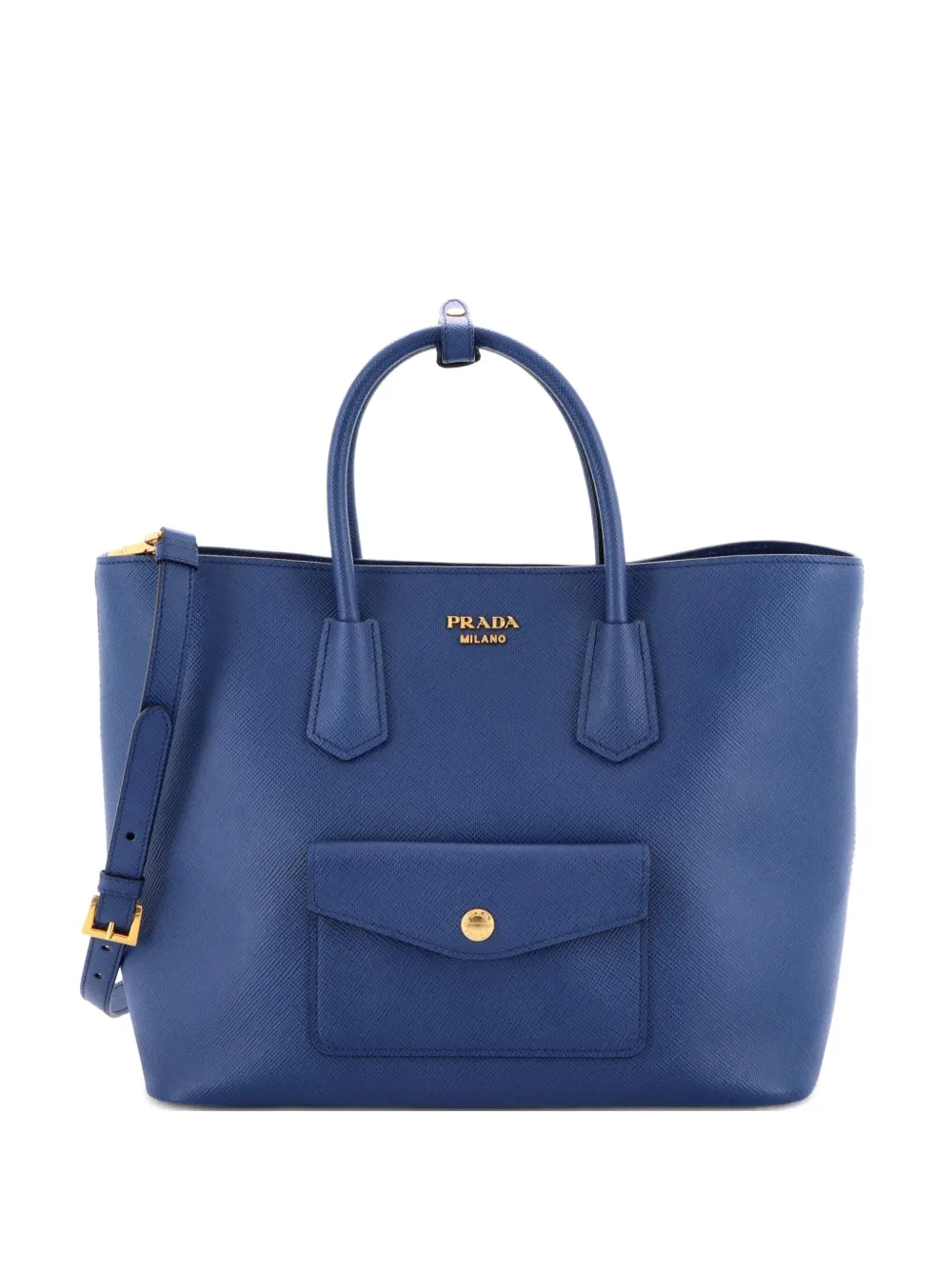 Prada Pre-Owned Front Pocket Convertible Saffiano Leather tote bag - Blu