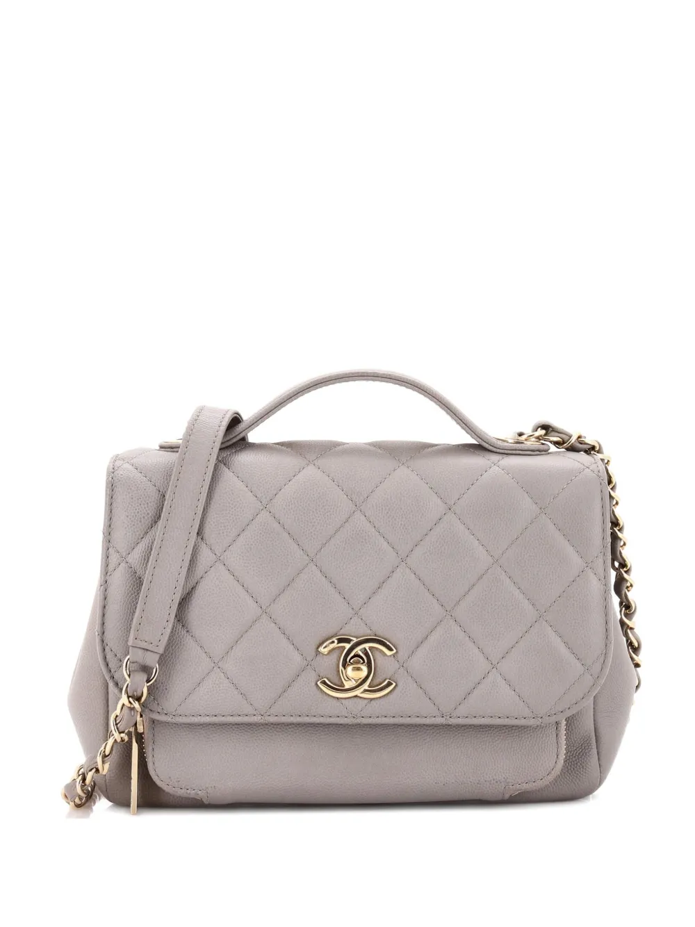 CHANEL Pre-Owned Business Affinity Flap Bag Quilted Caviar Small shoulder bag - Grigio