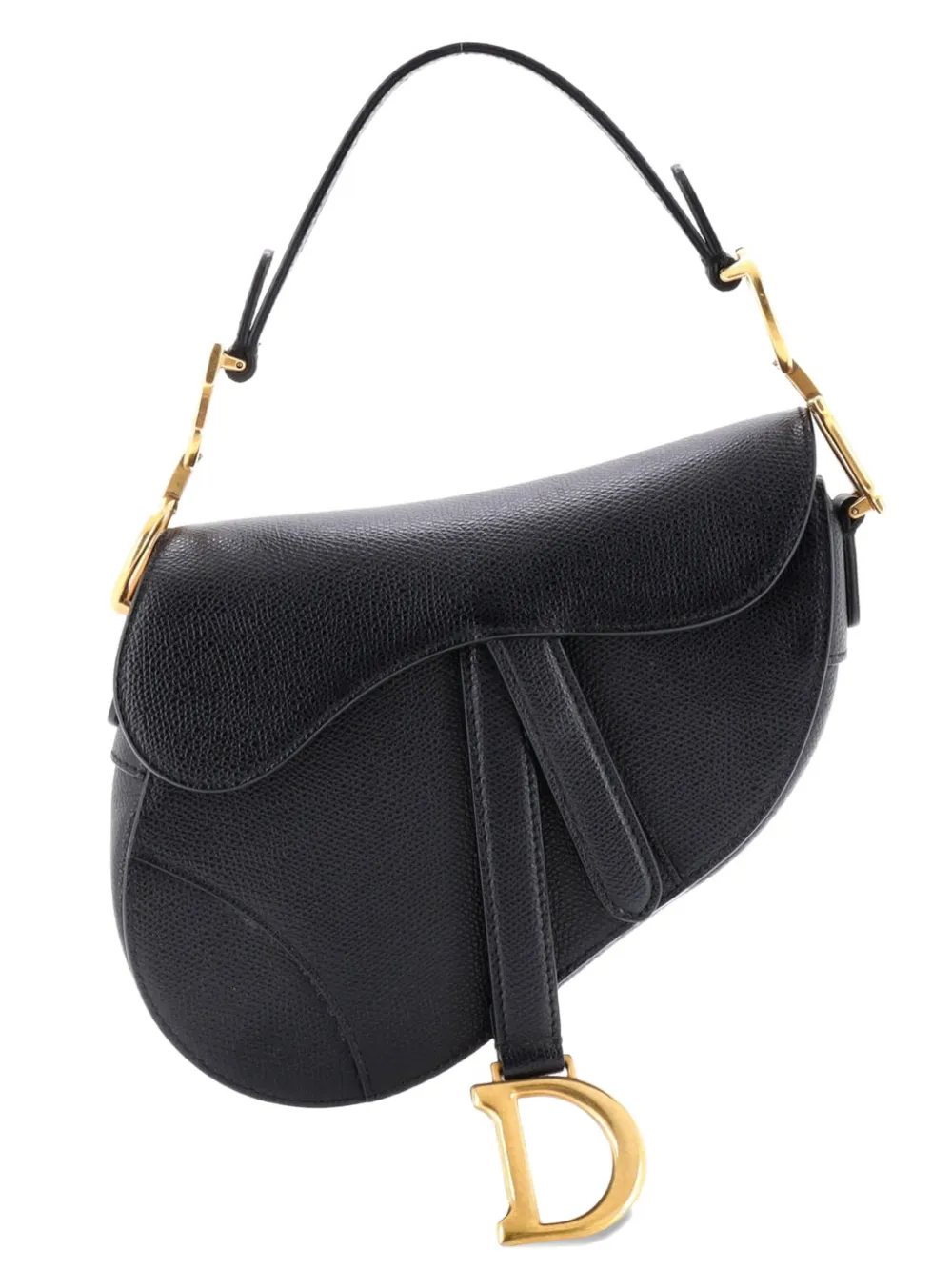Christian Dior Pre-Owned Borsa a spalla Saddle mini in pelle - Nero