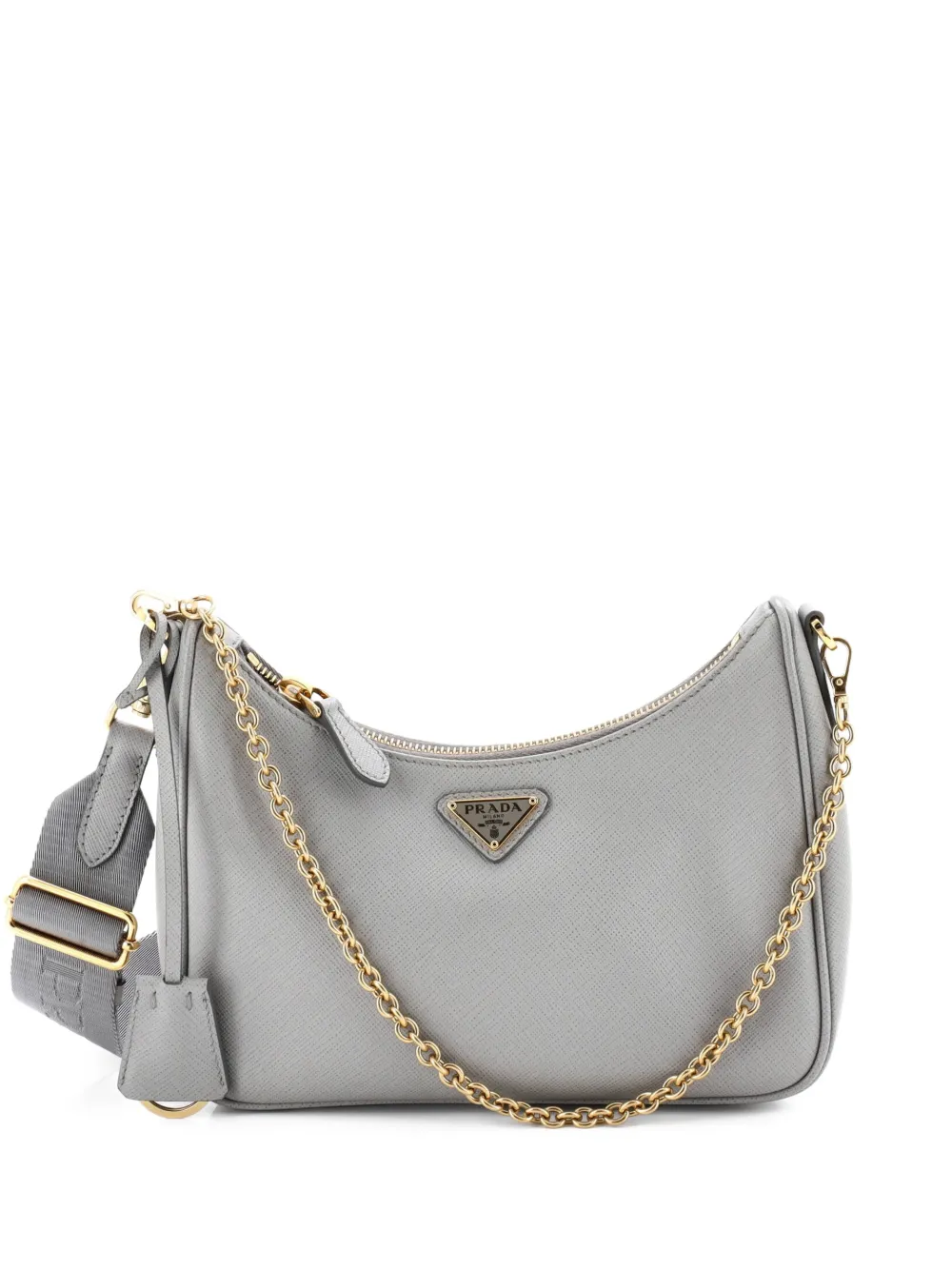 Prada Pre-Owned Borsa a tracolla Re-Edition 2005 piccola in pelle Saffiano - Grigio