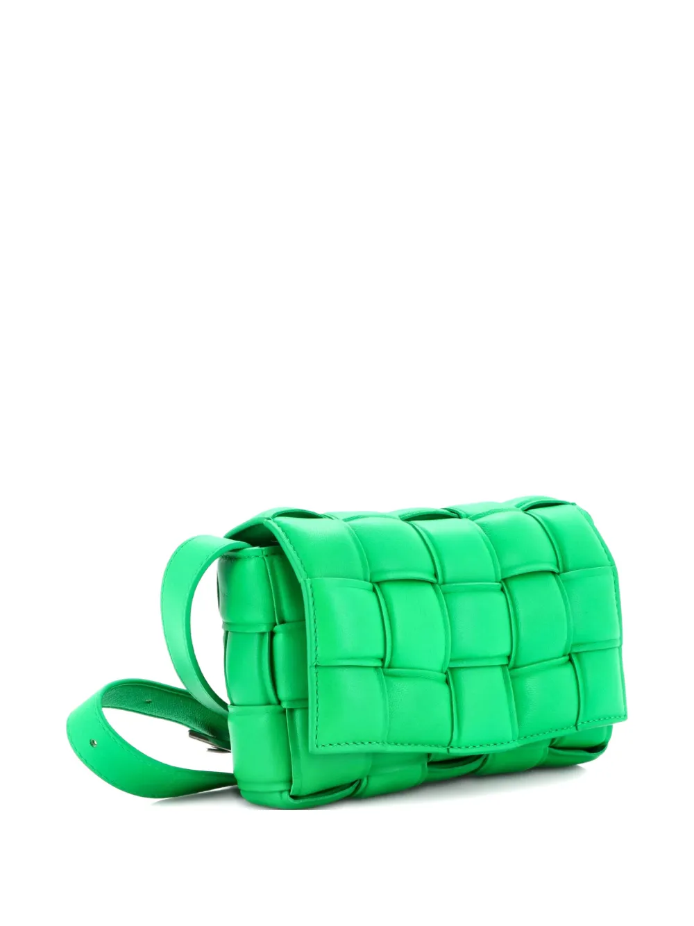 Cassette Padded Maxi Intrecciato Leather Small Crossbody Bag