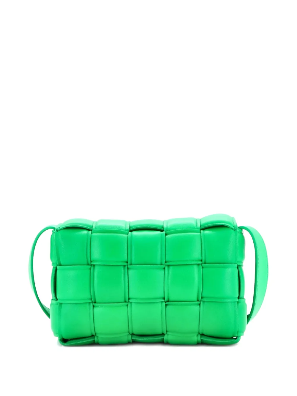  Bottega Veneta Pre-owned Borsa A Tracolla Cassette Piccola In Pelle Imbottita Con Motivo Maxi Intrecciato - Verde 
