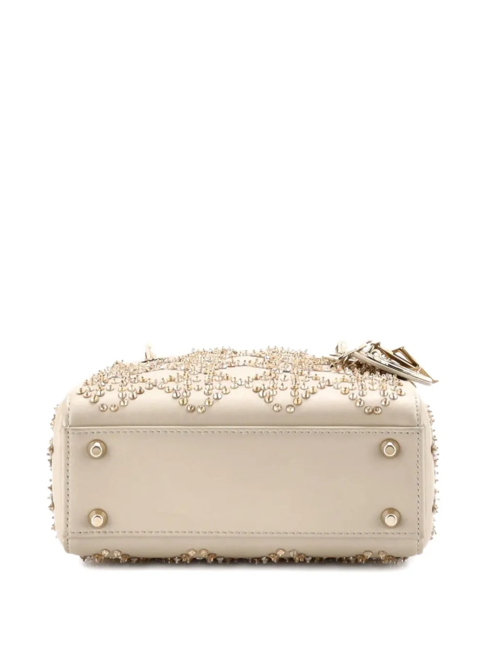 Lady Dior Chain Bag Crystal Embellished Cannage Quilt Leather Mini Satchel