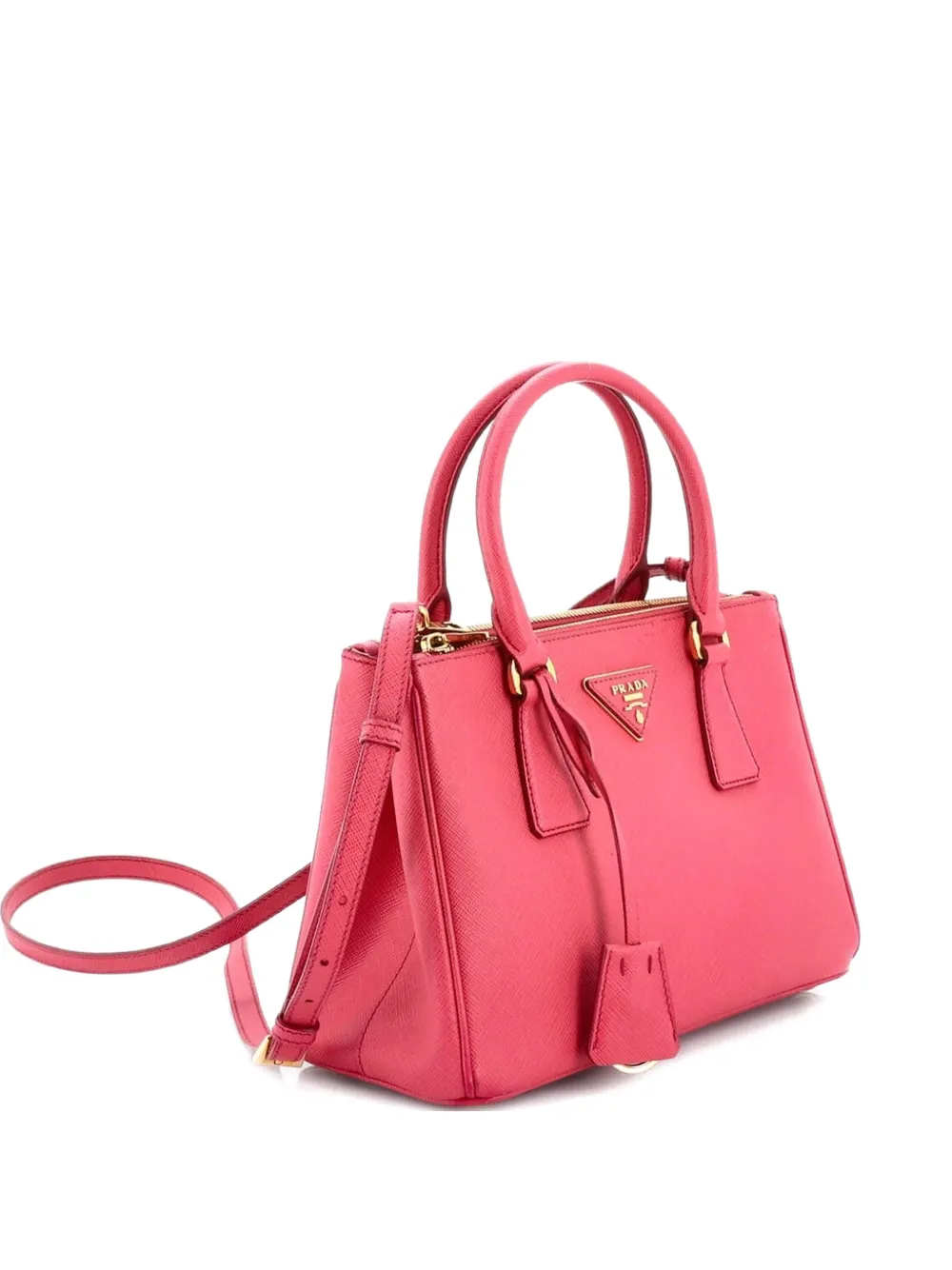 Prada Pre-Owned Borsa tote Galleria piccola in pelle Saffiano con doppia zip - Rosa