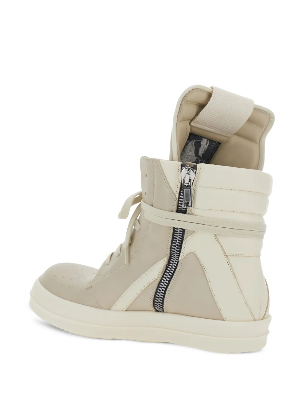 Rick Owens lace-up zip sneakers Beige